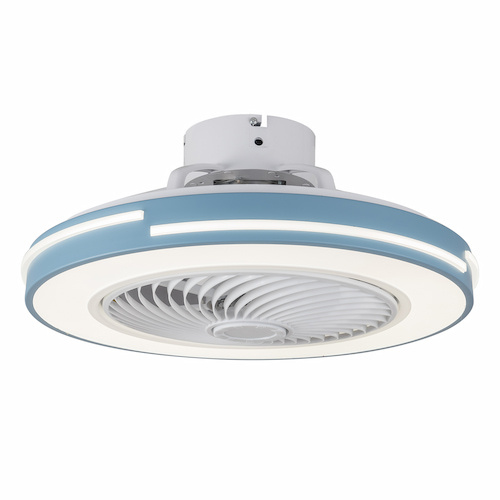 20" Modern Flush Mount Ceiling Fan with LED Lights Ceiling Fan Light with Remote Control(Blue)